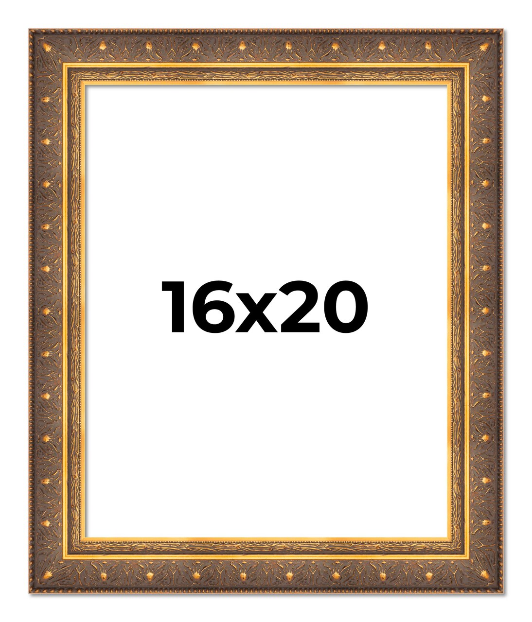 Museum Gold Picture Frame - UV Acrylic, Foam Board Backing, Hanging Hardware